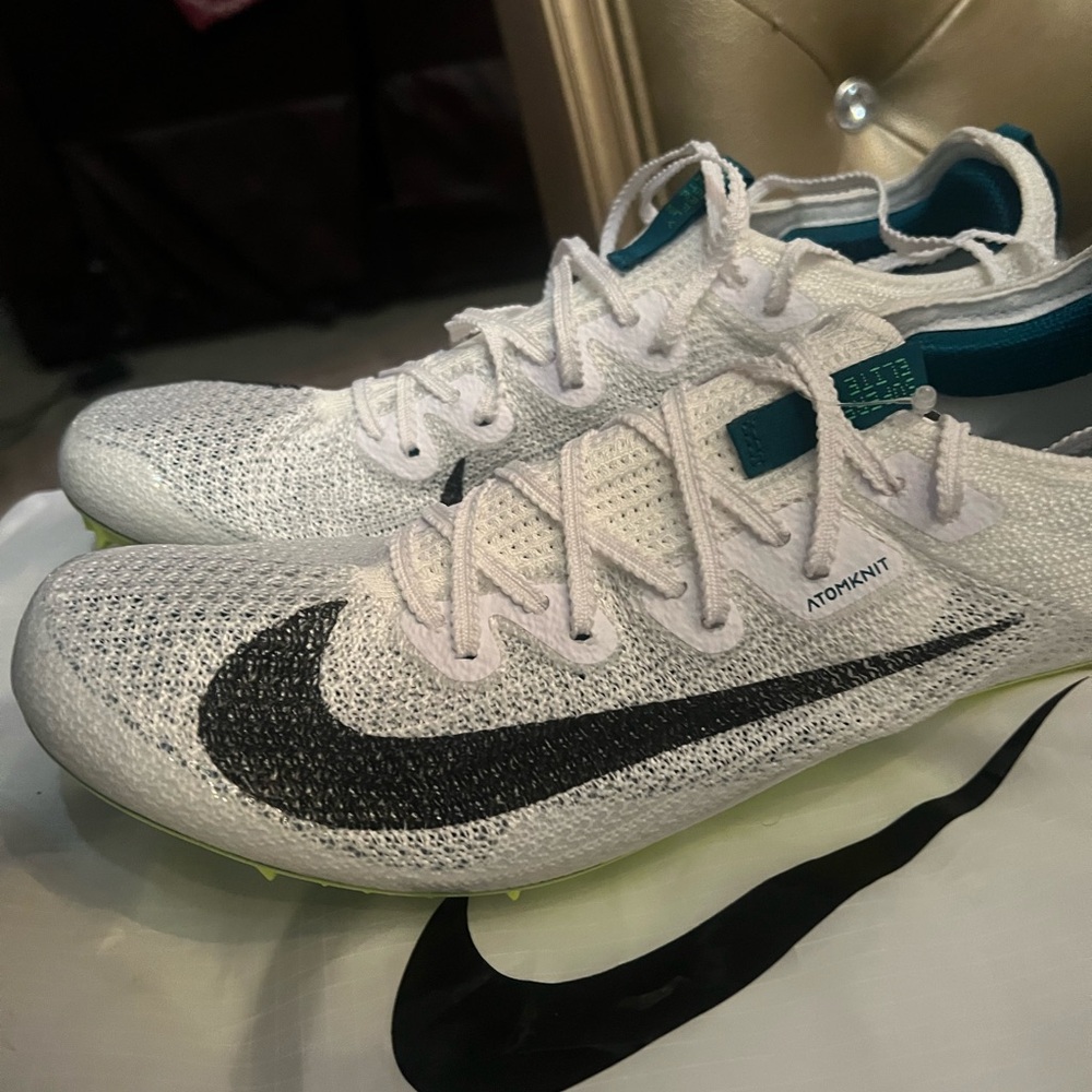 Brand new Nike White and Black Atomknit Spikes